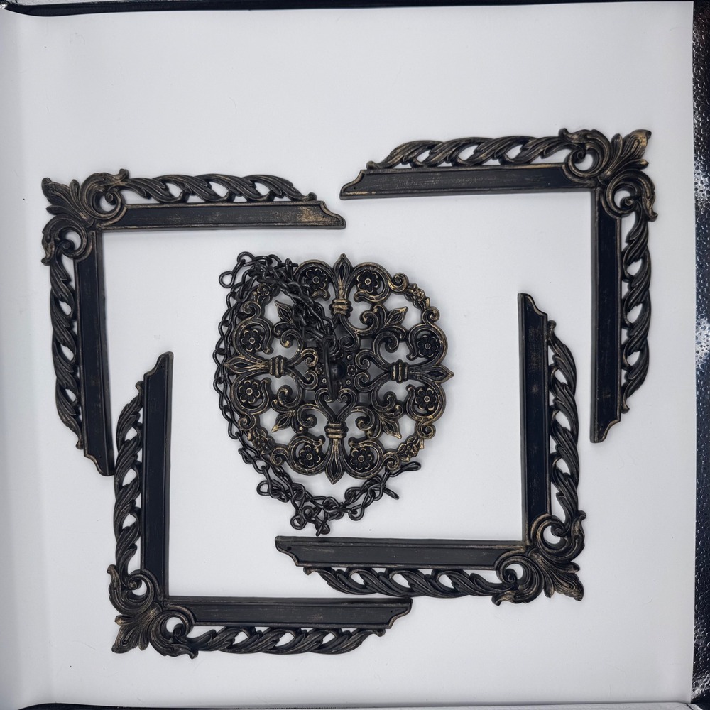 Vintage Dart Industries 1964 Wall Sconces and Frame Set Hollywood Regency Gold - Picture 5 of 6
